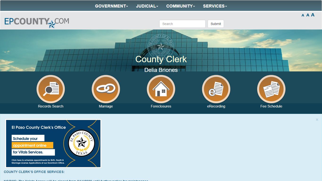 County of El Paso Texas - County Clerk - El Paso County, Texas